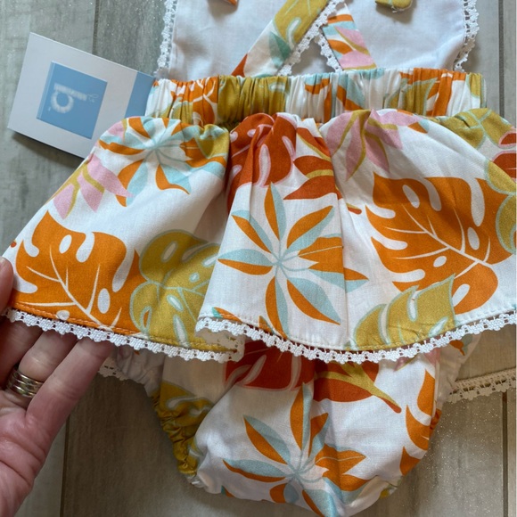 NWT Bella Bliss Tropical Print Crisscross Beezie Bubble Romper, size 6 months - Picture 9 of 11